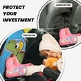 thumbnail image 4 of Gaeub Dinosaur Riding a Motorcycle Print Anti-Kick Storage Mat for Car Seats 2 Pcs, Car Kick Mats with 3 Pocket Protector, Essential Car Seat Protector for Child Car Seat,Car Seat Protector, 4 of 8