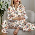 thumbnail image 6 of Fuzoiu BBQ Party1 Print Women's Long-Sleeved Pajama,Lounge Button Down Nightwear,Womens Notch Collar Pajama Set-XX-Large, 6 of 7