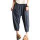 thumbnail image 4 of Moda mujer raya hasta el tobillo Pantalones harem de cintura alta sueltos pantalones casuales S Abanopi Pantalones, 4 of 7