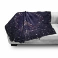 thumbnail image 2 of Purple Hippie Soft Flannel Fleece Throw Blanket, Composition of Peace Sign Beaming, Cozy Plush for Indoor and Outdoor Use, 50" x 60", Indigo Purple, by Ambesonne, 2 of 5