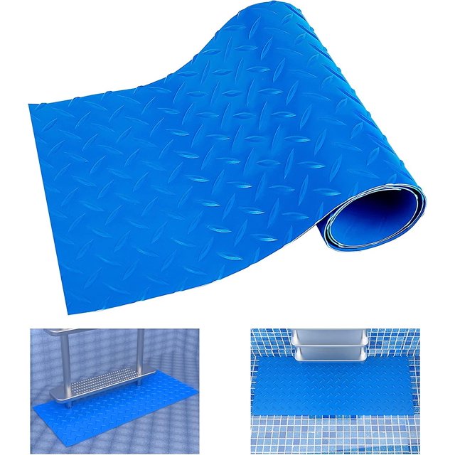Alfombrilla para escalera de piscina, 9 x 36 pulgadas, antideslizante, para escalones de piscina, alfombrilla protectora para escalera de piscina para piscinas sobre el suelo, escalones, escalera