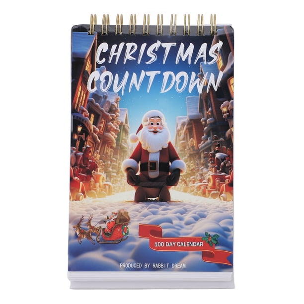 Calendario De Cuenta Atrás De Navidad 2024, Calendario De Adviento De Navidad De Papel Atractivo Memorable 2024 Ligero Para La Oficina