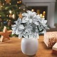 thumbnail image 6 of Yunuuuoa Glitter Poinsettia Artificial Christmas Flowers for Home Decor Vase Arrangement Waterproof Fade Resistant Festive Holiday Decorations, 6 of 6
