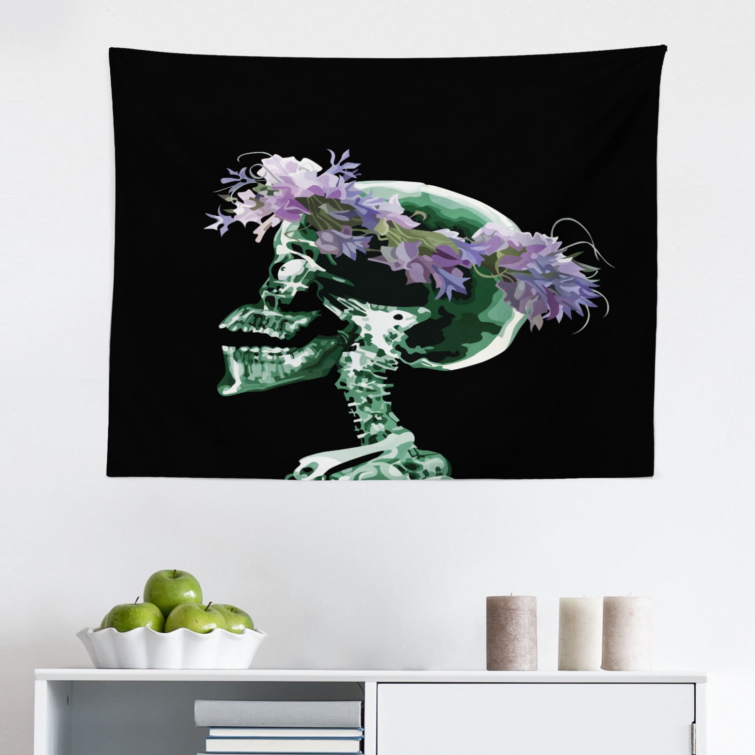 Xray Flowers Tapestry, Crocus Flowers Field Radiography Illustration ...