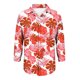 thumbnail image 3 of Camisas de cuello de la tripulación de manga corta para las mujeres hawaiana impreso cuello acampanado blusa casual suave verano playa top, 3 of 6