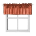 thumbnail image 3 of 1 piece S18 luxury straight sheer faux silk window curtain valance for kitchen bathroom décor with rod pocket brick color 55" wide X 18" long, 3 of 3