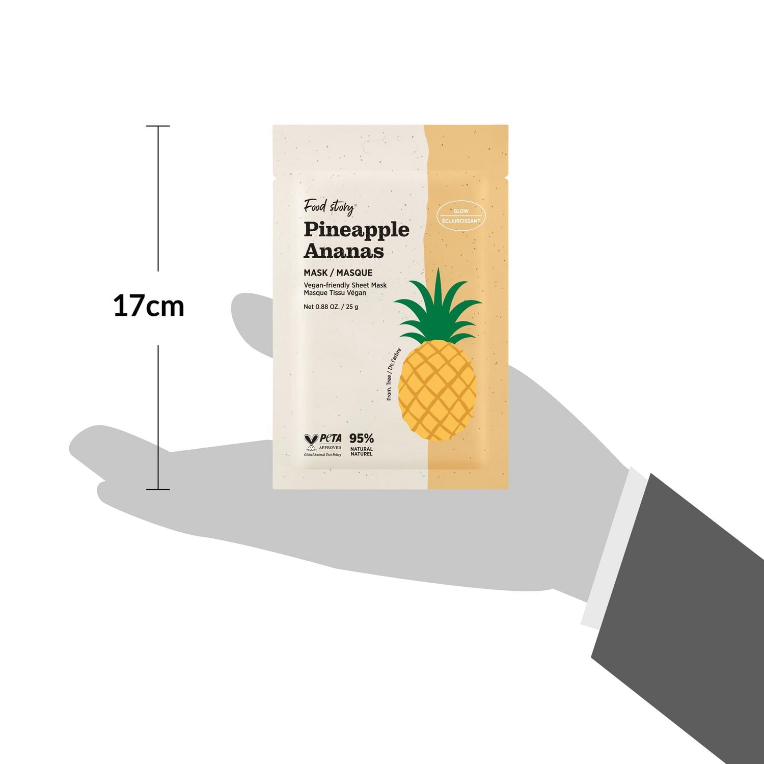 Food Story Pineapple Mask, Volume : Net 0.88 OZ. / 25 g