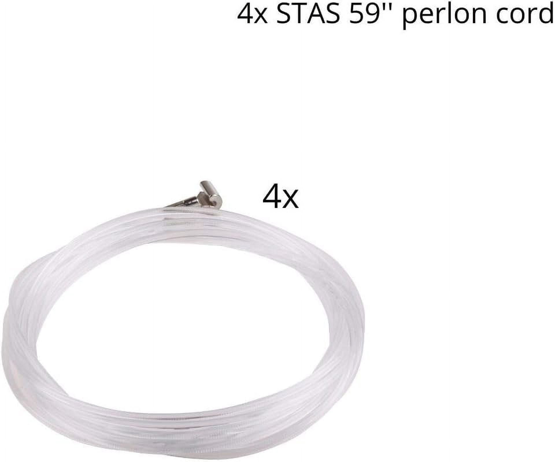 STAS Perlon Cord with Cobra - 4x 59 cord - Picture Hanging System - Photo Rail System - Hanging Cord - For Multiple STAS Rails