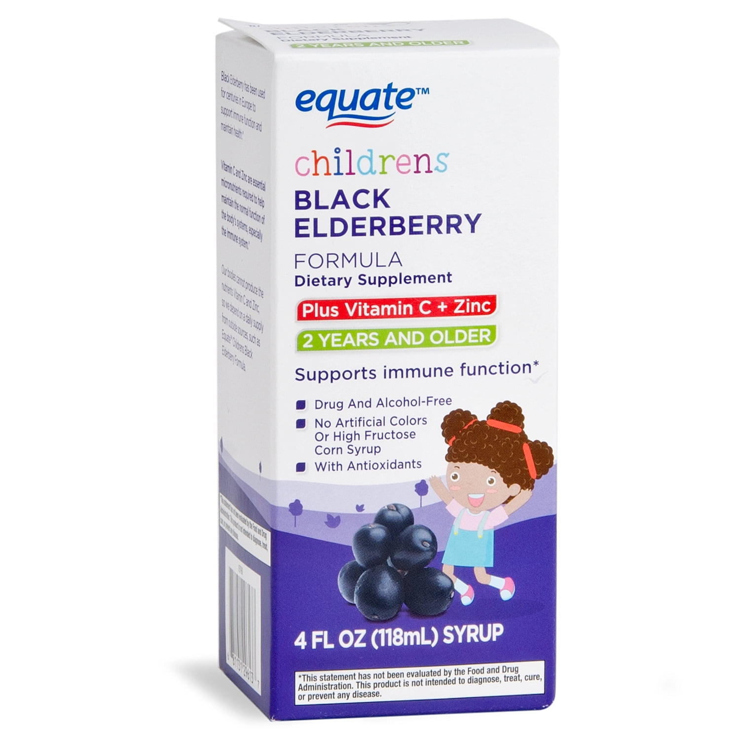 Equate Children's Immunity Elderberry Syrup with Vitamin C and Zinc, 4