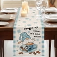 thumbnail image 3 of Blue Gnomes 70 Inch Table Runner, Coffee Snowflake Winter Checkered Rustic Farmhouse Dresser Scarf Cotton & Linen Tablerunner for Dining/Kitchen Island/Holiday Party Décor 13" x 70", 3 of 9