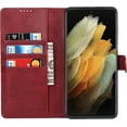 thumbnail image 3 of Compatible with Samsung Galaxy S21 Ultra Wallet Case with S Pen Holder,[Stand Feature] Magnetic Closure Protective with Card Slot,Premium PU Leather Case for Galaxy S21 Ultra 6.8 Inch,Wine Red, 3 of 14