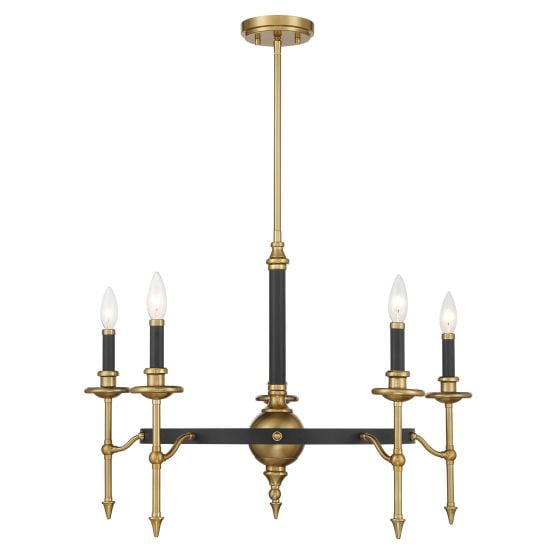 Savoy House - 1-9511-5-143 - Consulate 5-Light Chandelier in Matte Black and Warm Brass
