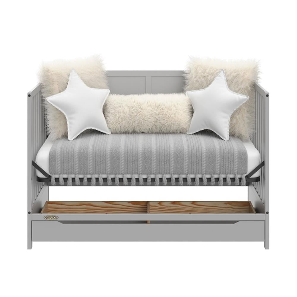 Graco Melrose 5-in-1 Convertible Baby Crib with Drawer, Pebble Gray