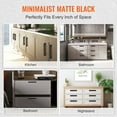 thumbnail image 5 of 10 Pack Matte Black Cabinet Pulls, 5.03in (128mm) Center-to-Center, Slim Square Kitchen Cabinet Handles, Stainless Steel Drawer Pulls for Bathroom, Cupboard & Bar Hardware, 5 of 9