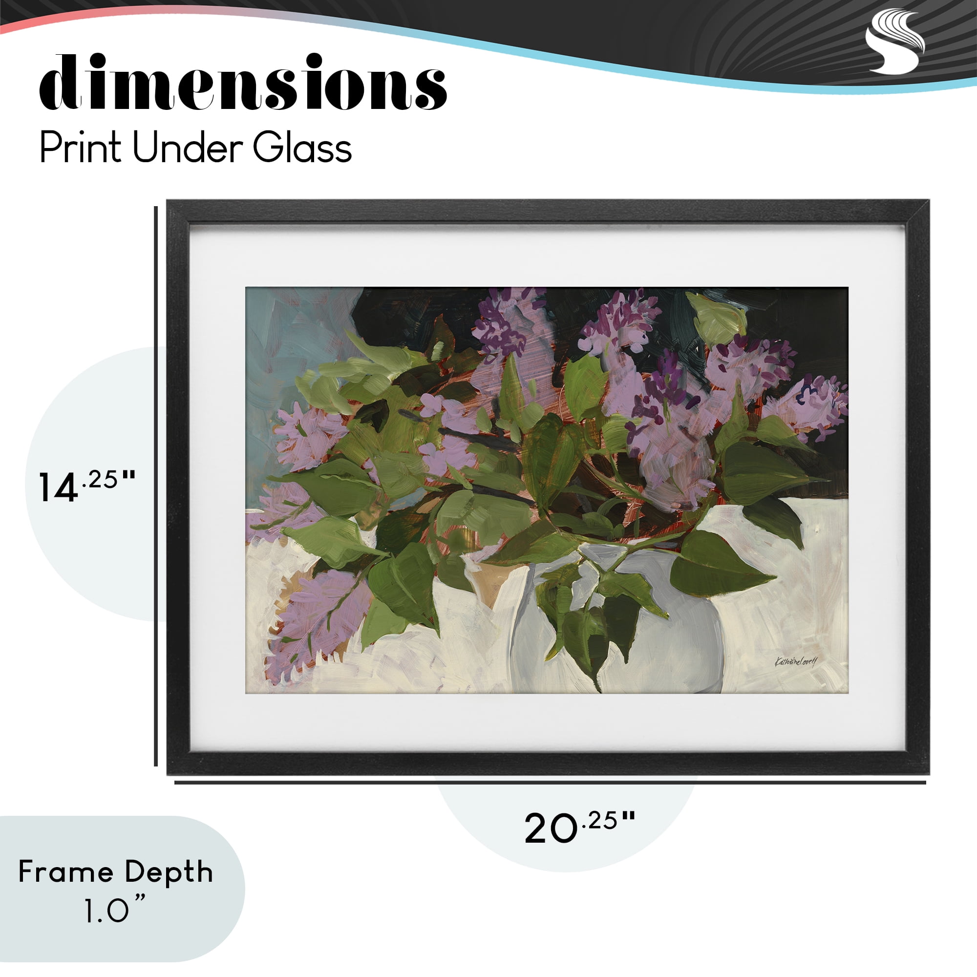 Stupell Industries June Lilacs Bouquet Black Framed Print Under Glass, design by Katherine Lovell