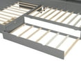 thumbnail image 3 of Mirightone Wood Twin L-shaped Bed with Storage, Corner Bed Frame with Drawer, Twin Trundle Bed for Teens, Gray, 3 of 8