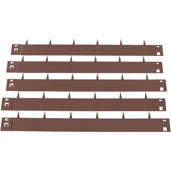 5Pcs Steel Lawn Edging,Metal Landscape Edging, Garden Edging Border,Landscaping Metal Edging, Brown Lawn Edge for Garden Yard