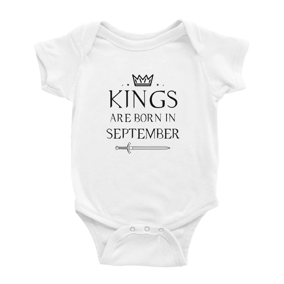 Kings Are Born In September Funny Baby Clothes Bodysuit Boy Girl Unisex