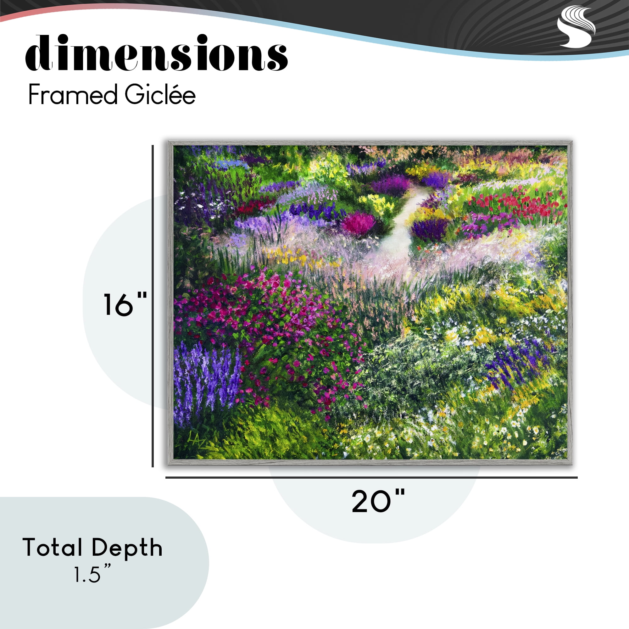 Stupell Industries Breath Of Spring Meadow Gray Framed Giclee Art, design by Lee Ann Zirbes