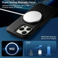thumbnail image 3 of Magnetic Leather Case for iPhone 15 Pro Max Case MagSafe Shockproof Protective Case with Magnetic Stand Non-Slip Bumper (Black), 3 of 6