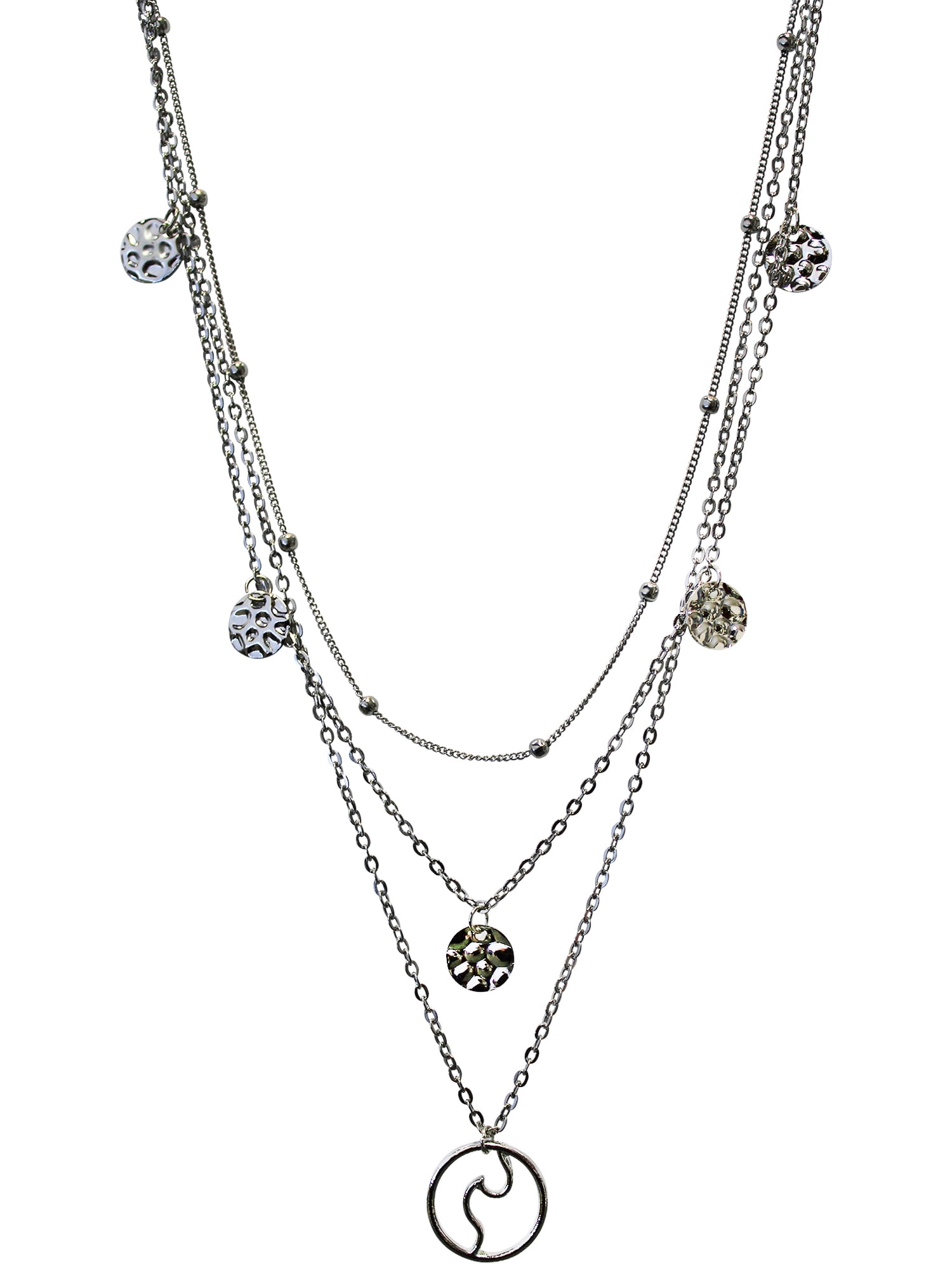 Silver Layered Chain Necklace - Walmart 