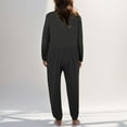 thumbnail image 4 of One Piece Jumpsuits for Women Casual Loose Long Sleeve V Neck Oversized Pajamas Onesie Date Night Rompers, 4 of 6