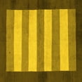 thumbnail image 1 of Ahgly Company Machine Washable Indoor Square Abstract Yellow Modern Area Rugs, 4' Square, 1 of 4