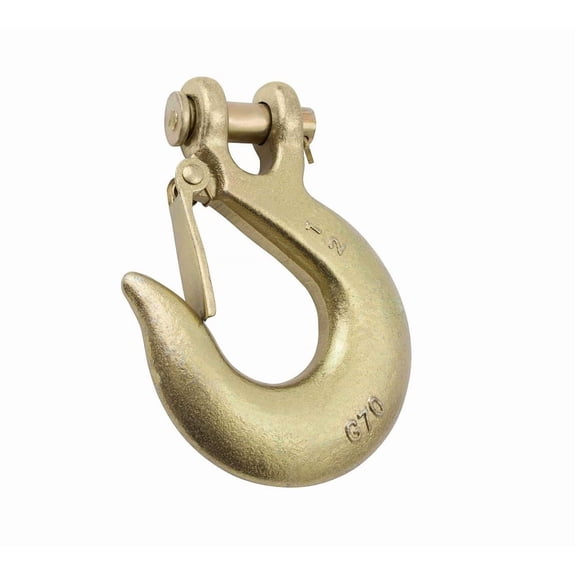 (10 Pack) G70 1/2" Clevis Slip Hook with Latch - 11,300 LBS WLL Heavy Duty Grade 70 Safety Chain Hook for Trailer Truck Transport