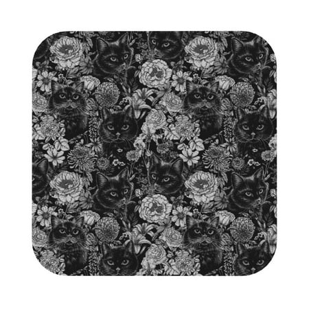 

Adobk Black Cats In A Garden Print Leather Coasters for Drinks(6 Pack) Durable Drink Coasters Set Luxurious Home Décor and Housewarming Gift Square