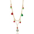 thumbnail image 6 of NICKSUN Christmas Layered Necklace Set with Snowman Pendant, Red Bell Charm, Gold Chain with Beads, 6 of 14