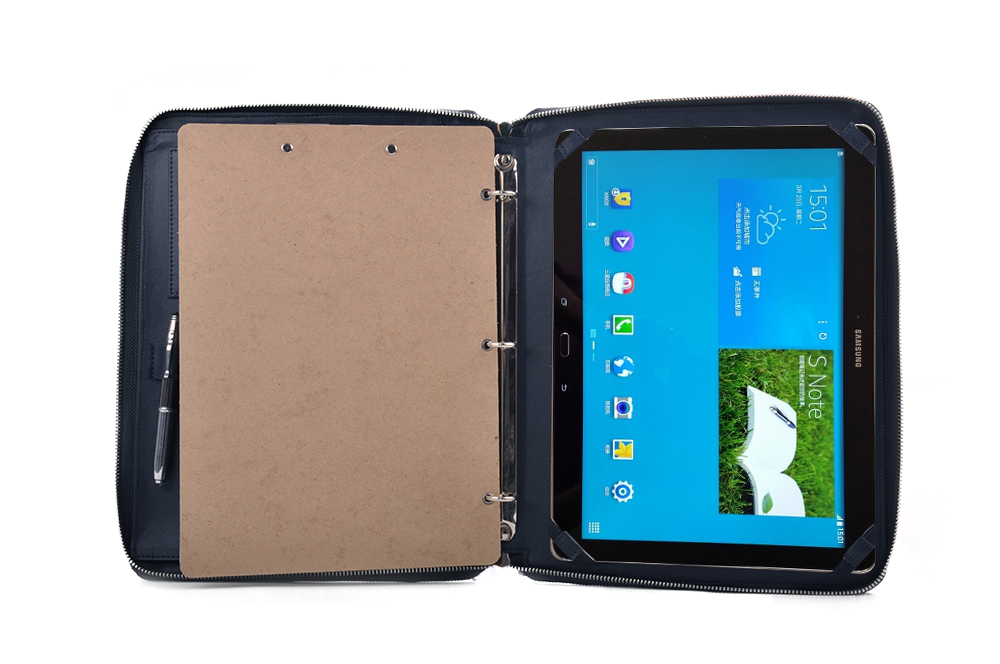 Deluxe 3Ring Binder Padfolio with Handle and Clipboard,Outside Pouch