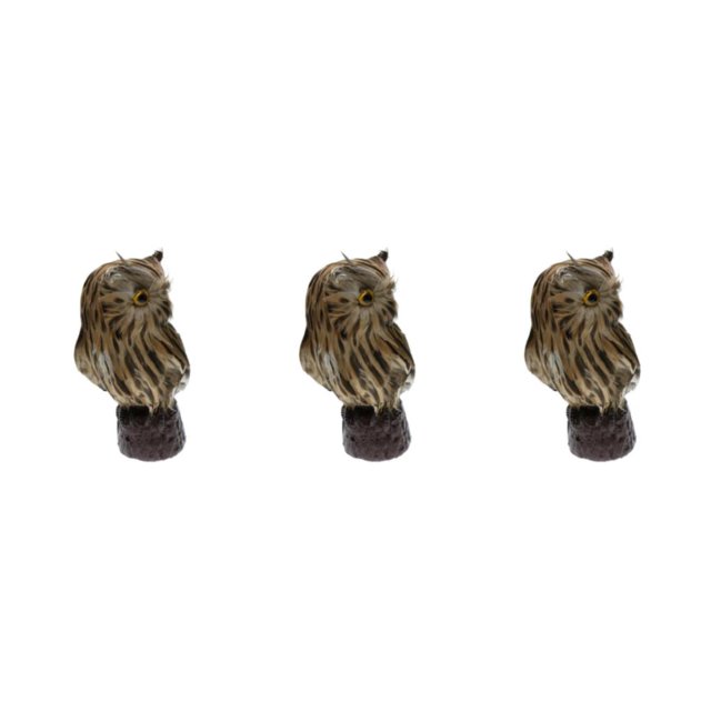 Cateissary Artificial Owl Bird Feather Realistic Taxidermy Brown Decor Garden #4 Home Type1 NO1