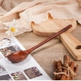 thumbnail image 3 of 2 Pcs Single Color Long Handle Soup Spoon Lovely Log Spoon Simple Temperament Portable Rrice Spoon Wooden Cutlery Kitchen Tools, 3 of 8