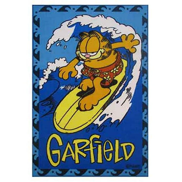 LA Rug&44; Tapis Amusants GF-31 3958 Garfield Surf Multicolore Tapis
