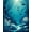 Teal, Pattern 2, variant on Flatwoven High Traffic Area Rug, Tropical Fish Abstract, Non Slip, Stain Resistant, Washable Area Rugs for Living Room, Bedroom(Aqua, 4X6)