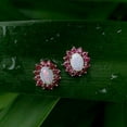 thumbnail image 2 of 3Ct Oval Cut Natural Fire Opal & Red Ruby Women's Flower Stud Earrings 14K Yellow Gold Plated, 2 of 2