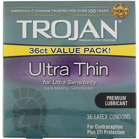 TROJAN Ultra Thin Condoms Lubricated Latex 36 Each