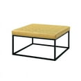 thumbnail image 3 of Partner Furniture 32" Square Faux Leather Tufted Cocktail Ottoman in Yellow, 3 of 7