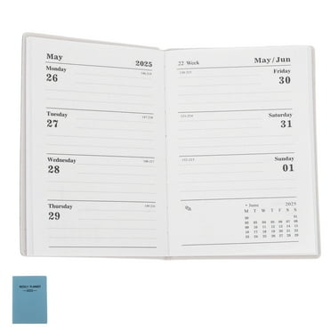 WHAMVOX 2025 Pocket Weekly Planner For Purse 2025 12 Month Pocket Size Monthly Planner 2025 Calendar Planner Book Ideal For Home School Blue