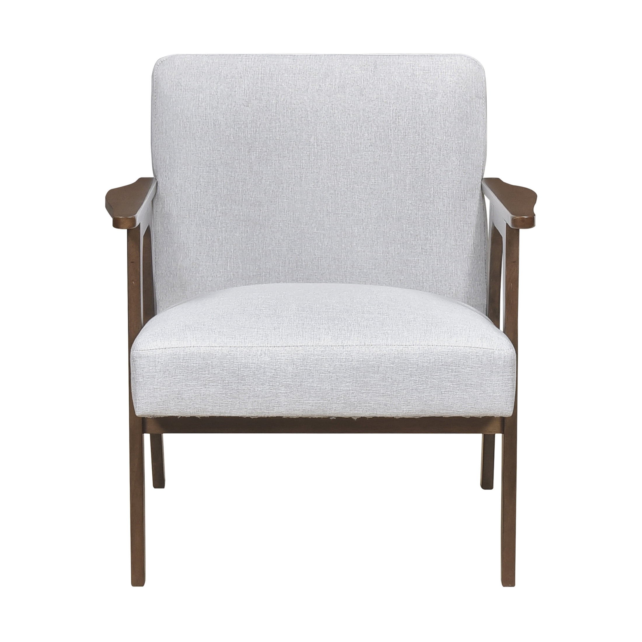 OakvillePark Harrowveil Textured Fabric Accent Chair, Gray/Brown Wood