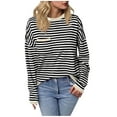thumbnail image 2 of Bovxnpu Fall Winter Plus Size Tops for Women, Womens Long Sleeve Shirt Tops Loose Casual Fall Thick T Shirts Winter Outs Trendy Clothes, 2 of 6