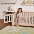 thumbnail image 2 of Miniyam Full Size Kids Floor Bed with Guardrails, Door and Book Storage, Natural, 2 of 7