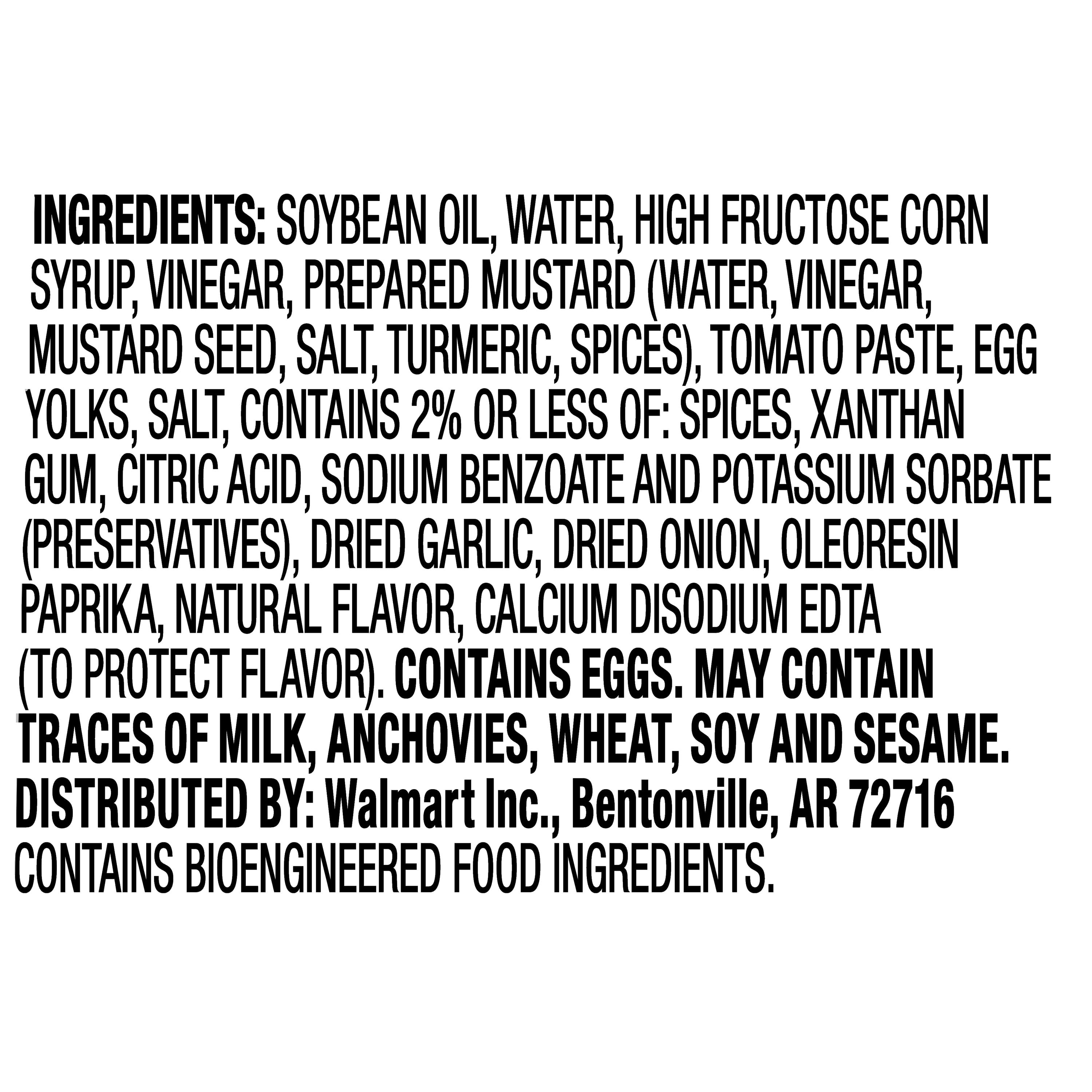 Great Value French Fry Dipping Sauce, 12 fl oz Egg, Milk, Anchovies, Wheat, Soy, Sesame