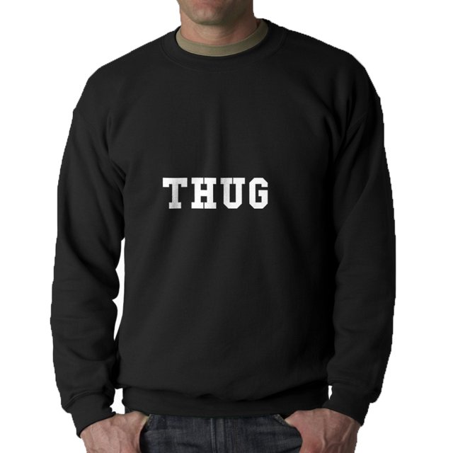 Thug Urban Slang Words Men's Black Sweatshirt