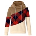 thumbnail image 4 of Pompotops Women Lattice Printed Pullover Hoodies Long Sleeve Drawstring Hooded Tops Sweatshirt, 4 of 5
