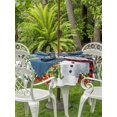 thumbnail image 2 of Outdoor Tablecloth with Umbrella Hole and Zipper, Christmas Snowman Round Table Cloth 54 Inch Waterproof Tablecloth, Xmas Balls Stocking Tree Gifts Black Plaid Picnic Table Cover for Patio Camping, 2 of 7