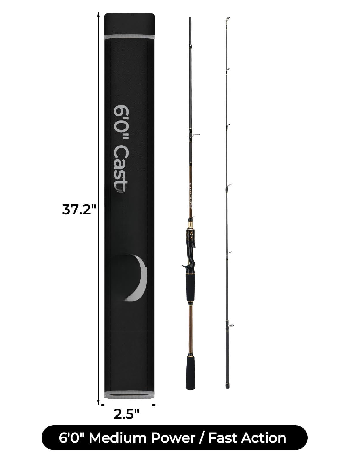 Fishing Rods  Carbon Fiber Spinning & Casting Poles Saltwater Resistant Guides 6'/7'/8'/9'/10'/12'-portable 2/3/4/-piece Telescopic Designs Cork/eva Grip For Bass Trout Inshore Surf
