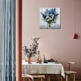 thumbnail image 3 of Blue and White Flower Wall Art, Bathroom Floral in vase Canvas Print Nature Scenery Wall Art for Living Room Bedroom Wall Painting Decoration Modern Artwork, 3 of 6