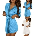 thumbnail image 2 of Censtreet 3PCS Women's Casual Short Kimono Robe Silky Satin Bathrobe Bride Bridesmaids Getting Ready Sleepwear Soft Nightgown, 2 of 9