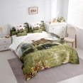 thumbnail image 3 of jejeloiu Rustic Farmhouse Cabin 7 Pieces Bedding Comforter Set,Colorful Cute Flowers Full Bedding Set,Nature Scenery Fitted Sheet Flat Sheet For Men Women,Ultra Soft Home Decor Reversible, 3 of 8